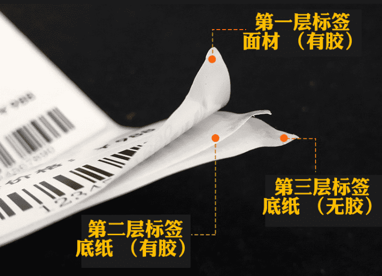 雙層銅版紙三層不干膠標(biāo)簽紙 雙層銅版紙三層不干膠標(biāo)簽紙